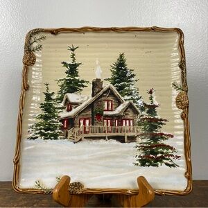 St. Nicholas Square Snow Valley decorative plate 14.5 inches